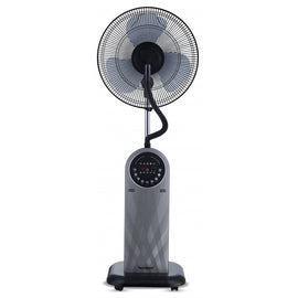 Ventilateur 2 en 1 de 18l avec brumisateur ø 40cm et minuteur programmable 95w gris - Clicktofournisseur.com
