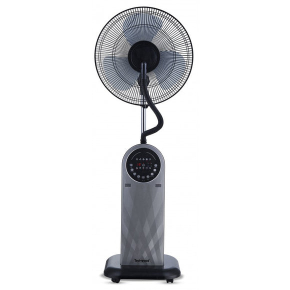 Ventilateur 2 en 1 de 18l avec brumisateur ø 40cm et minuteur programmable 95w gris - Clicktofournisseur.com
