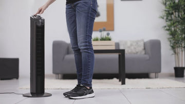 Ventilateur colonne oscillant avec minuterie 45w - Clicktofournisseur.com