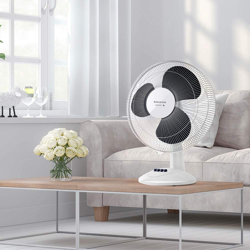 Ventilateur de table greco 16 de 40 cm 40w blanc clicktofournisseur.com