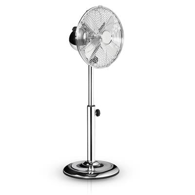 Ventilateur métal sur pied de diamètre 25cm 30w gris - Clicktofournisseur.com