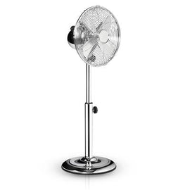 Ventilateur métal sur pied de diamètre 25cm 30w gris - Clicktofournisseur.com