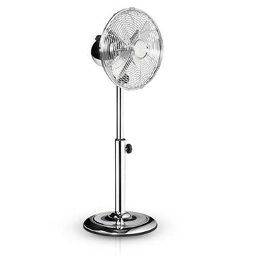 Ventilateur métal sur pied de diamètre 25cm 30w gris - Clicktofournisseur.com
