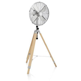 Ventilateur métallique de 40 cm sur pied en bois 50w - Clicktofournisseur.com