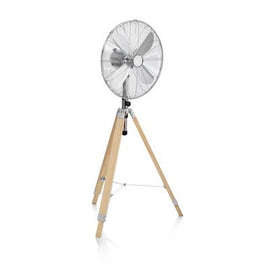 Ventilateur métallique de 45 cm sur pied en bois 60w - Clicktofournisseur.com