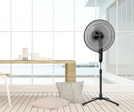 Ventilateur sur pied 40 cm 45w noir - Clicktofournisseur.com