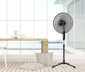 Ventilateur sur pied 40 cm 45w noir - Clicktofournisseur.com