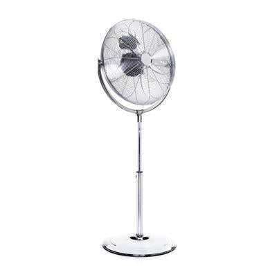 Ventilateur sur pied en métal avec oscillation à 130 degrés 100w gris - Clicktofournisseur.com