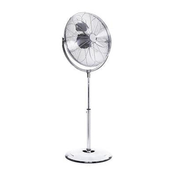 Ventilateur sur pied en métal avec oscillation à 130 degrés 100w gris - Clicktofournisseur.com