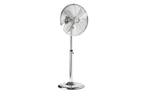 Ventilateur sur pied en métal diamètre 40 cm 50w gris clicktofournisseur.com