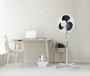 Ventilateur sur pied greco 16 c 40 cm 40w blanc - Clicktofournisseur.com