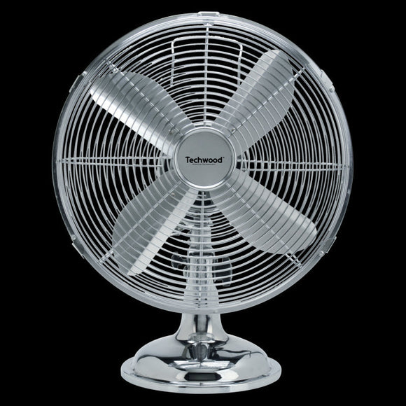 Ventillateur de table finition chrome avec 3 vitesses 35w gris - Clicktofournisseur.com