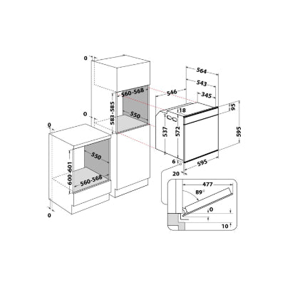 Whirlpool W7 OM4 4S1 P BL 73 L Black