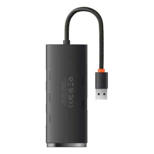 Baseus HUB Lite Series 4-in-1 adapter (USB-A to 4xUSB-A 3.0) cable 0.25m, Black (WKQX030001)