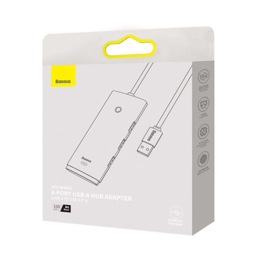 Adaptateur Baseus HUB Lite Series (USB-A vers 4xUSB-A 3.0 5 Gbit/s) Noir (WKQX030101)