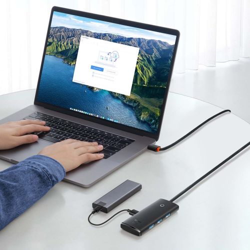 Adaptateur Baseus HUB Lite Series (USB-A vers 4xUSB-A 3.0 5 Gbit/s) Noir (WKQX030101)