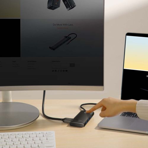 Baseus Lite Series Hub 5w1 USB-C to 3x USB 3.0 + USB-C + HDMI (black)