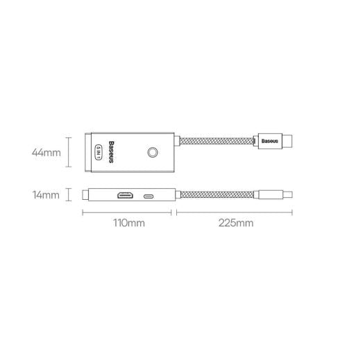 Hub Baseus Lite Series 5w1 USB-C vers 3x USB 3.0 + USB-C + HDMI (noir)