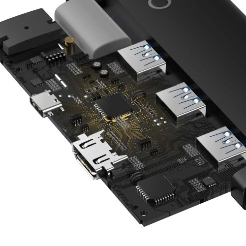 Hub Baseus Lite Series 5w1 USB-C vers 3x USB 3.0 + USB-C + HDMI (noir)
