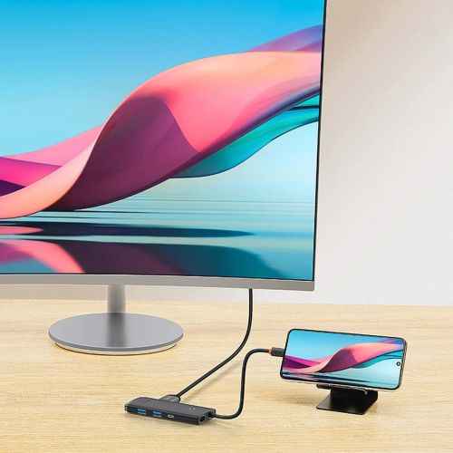 Baseus HUB Lite Series 6-in-1 Multifunctional (Type-C to 2x USB 3.0 / Type-C / HDMI 1.4 / SD/TF) Black (WKQX050001)