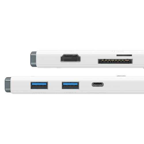 Baseus HUB Lite Series 6-in-1 Multifunctional (Type-C to 2x USB 3.0 / Type-C / HDMI 1.4 / SD/TF) White (WKQX050102)
