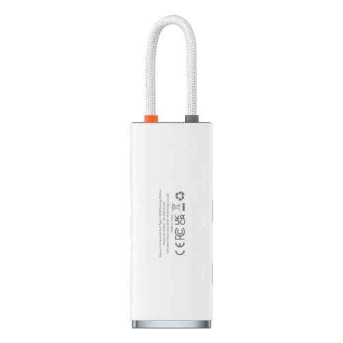 Baseus HUB Lite Series 6-in-1 Multifunctional (Type-C to 2x USB 3.0 / Type-C / HDMI 1.4 / SD/TF) White (WKQX050102)