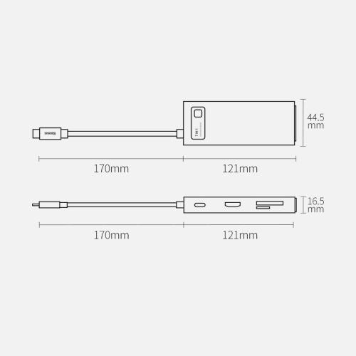 Baseus Hub Adapter 7in1 USB-C to 2x USB 3.0 + HDMI + USB-C PD