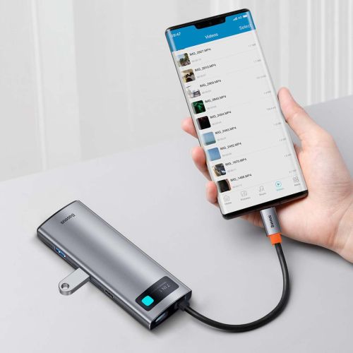 Adaptateur hub baseus 7 en 1 usb-c vers 2x usb 3.0 + hdmi + usb-c pd