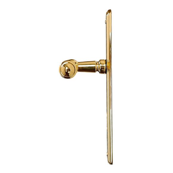 2 poignées de porte ATTILA, Entrée de clé pour chambre, Finition laiton poli doré, Entraxe standard 195 mm
