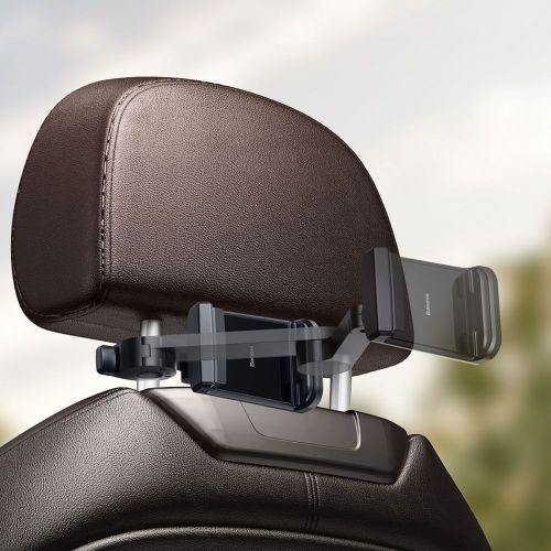 Baseus Support de téléphone pour voiture avec chargeur sans fil et stockage d'énergie pour siège arrière 15 W Noir (WXHZ-01)