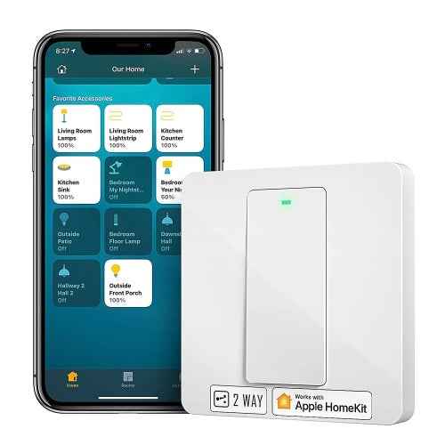 Retour client Ecost Interrupteur d'éclairage intelligent Meross HomeKit, interrupteur mural Wi-Fi 2 voies, nécessite un fil neutre
