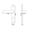 2 poignées de porte sur plaque REGENCE, Entrée de clé pour chambre, Finition laiton poli doré, Entraxe standard 195 mm-7