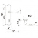 2 poignées de porte sur plaque CHAMBON, Trou de cylindre - entrée - bureau - service, Finition aluminium nickel mat, Entraxe standard 195 mm-9