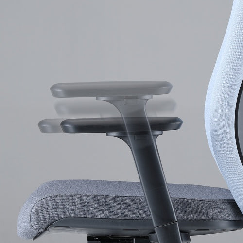 Chaise de bureau ergonomique Up Up Athene en tissu noir, gris et bleu