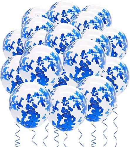 Pack de 50 ballons à confettis bleus Fangoo, retour client Ecost, ballons à confettis en latex, ballons de fête bleus