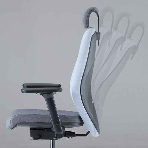 Chaise de bureau ergonomique Up Up Athene en tissu noir, gris et bleu