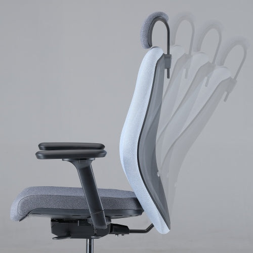 Chaise de bureau ergonomique Up Up Athene en tissu noir, gris et bleu