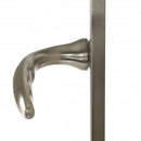 2 poignées de porte sur plaque CHAMBON, Trou de cylindre - entrée - bureau - service, Finition aluminium nickel mat, Entraxe standard 195 mm-6