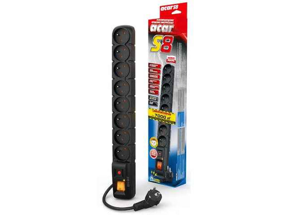 Multiprise S8 1,5M noire 8 prises