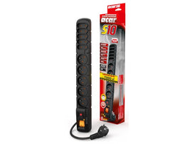 Listwa zasilająca S10 1.5m 10 gniazd Czarna - 0