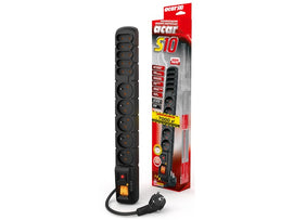 Listwa zasilająca S10 3M czarna 10 gniazd - 0