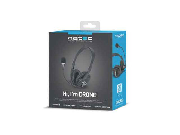NATEC Drone Headset Wired Head-band Calls/Music Black, Orange
