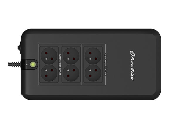 Alimentation sans interruption (UPS) PowerWalker VFD 600 APFC FR, veille (hors ligne), 0,6 kVA, 300 W, 6 prises secteur