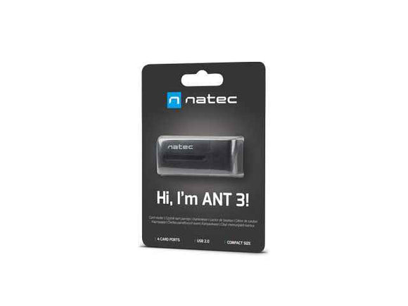 Natec memory card reader Mini ANT 3, black
