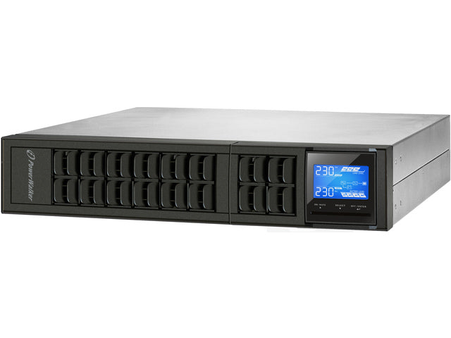 Powerwalker vfi 1000crm lcd double conversion en ligne 1 kva 800 w 3 prises ca