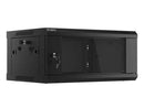 Szafa instalacyjna wisząca 19 cali 4U 600X450mm czarna (drzwi szklane)