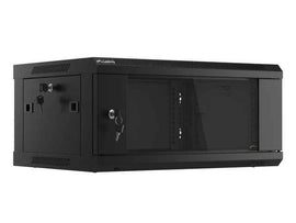 Lanberg 19'' wall-mounted installation cabinet 4U 600x450mm black (glass door)