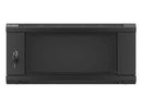 Lanberg 19'' wall-mounted installation cabinet 4U 600x450mm black (glass door)