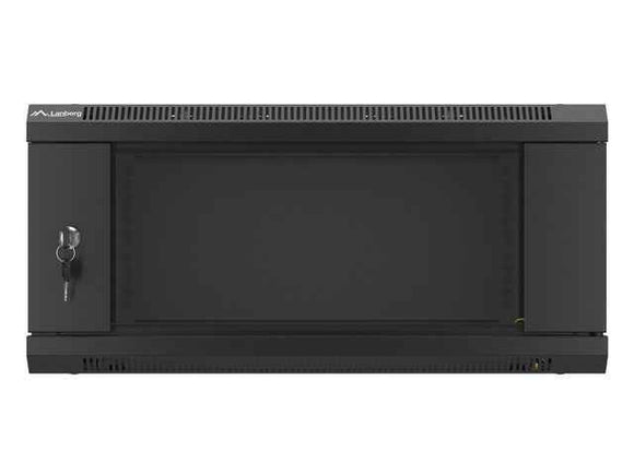 Lanberg 19'' wall-mounted installation cabinet 4U 600x450mm black (glass door)