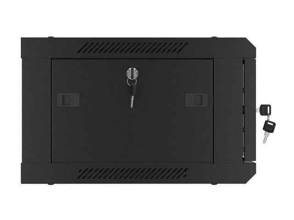 Lanberg 19'' wall-mounted installation cabinet 4U 600x450mm black (glass door)